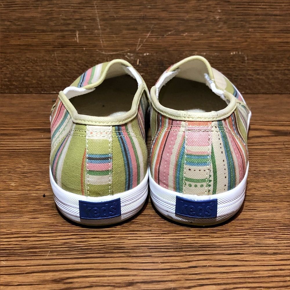 Keds canvas green womens slip on shoes white sneakers size 7.5 - Picture 7 of 8
